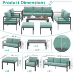 Ensemble de meubles de patio en aluminium AECOJOY 7 pièces Ensemble de conversation d'extérieur