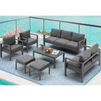 Ensemble de meubles de patio en aluminium AECOJOY 7 pièces Ensemble de conversation d'extérieur