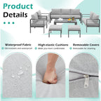 Ensemble de meubles de patio en aluminium AECOJOY 7 pièces Ensemble de conversation d'extérieur