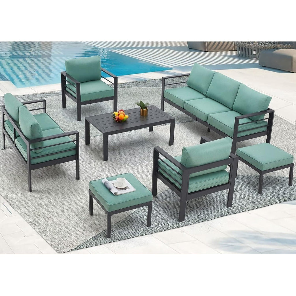 Ensemble de meubles de patio en aluminium AECOJOY 7 pièces Ensemble de conversation d'extérieur