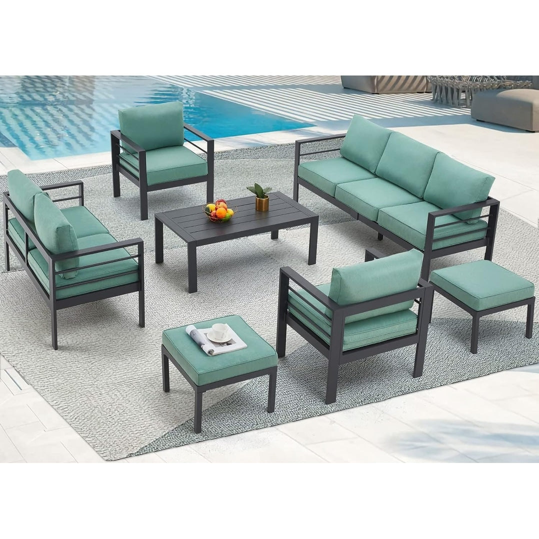 Ensemble de meubles de patio en aluminium AECOJOY 7 pièces Ensemble de conversation d'extérieur