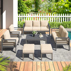 Ensemble de meubles de patio en aluminium AECOJOY 7 pièces Ensemble de conversation d'extérieur