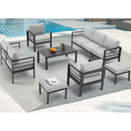 Ensemble de meubles de patio en aluminium AECOJOY 7 pièces Ensemble de conversation d'extérieur