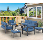 Ensemble de meubles de patio en aluminium AECOJOY 7 pièces Ensemble de conversation d'extérieur