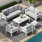 Ensemble de meubles de patio en aluminium AECOJOY 7 pièces Ensemble de conversation d'extérieur