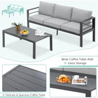 Ensemble de meubles de patio en aluminium AECOJOY 7 pièces Ensemble de conversation d'extérieur