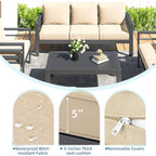 Ensemble de meubles de patio en aluminium AECOJOY 7 pièces Ensemble de conversation d'extérieur
