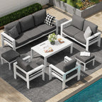 Ensemble de meubles de patio en aluminium AECOJOY 7 pièces Ensemble de conversation d'extérieur
