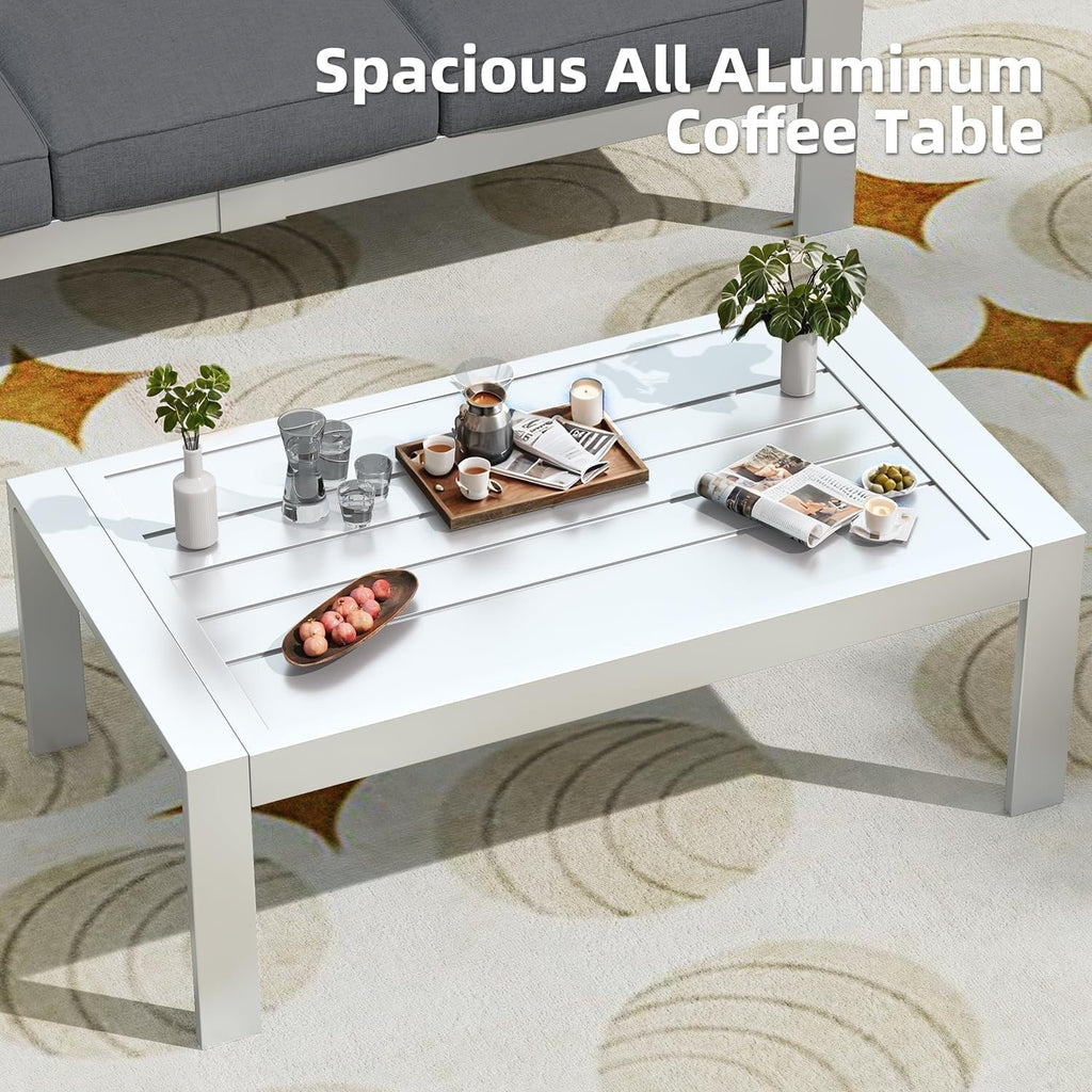 Ensemble de meubles de patio en aluminium AECOJOY 7 pièces Ensemble de conversation d'extérieur