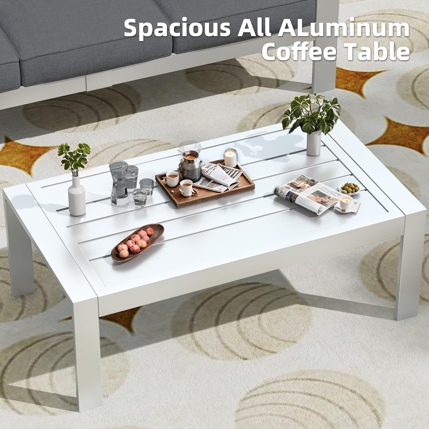 Ensemble de meubles de patio en aluminium AECOJOY 7 pièces Ensemble de conversation d'extérieur