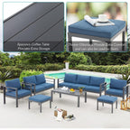 Ensemble de meubles de patio en aluminium AECOJOY 7 pièces Ensemble de conversation d'extérieur
