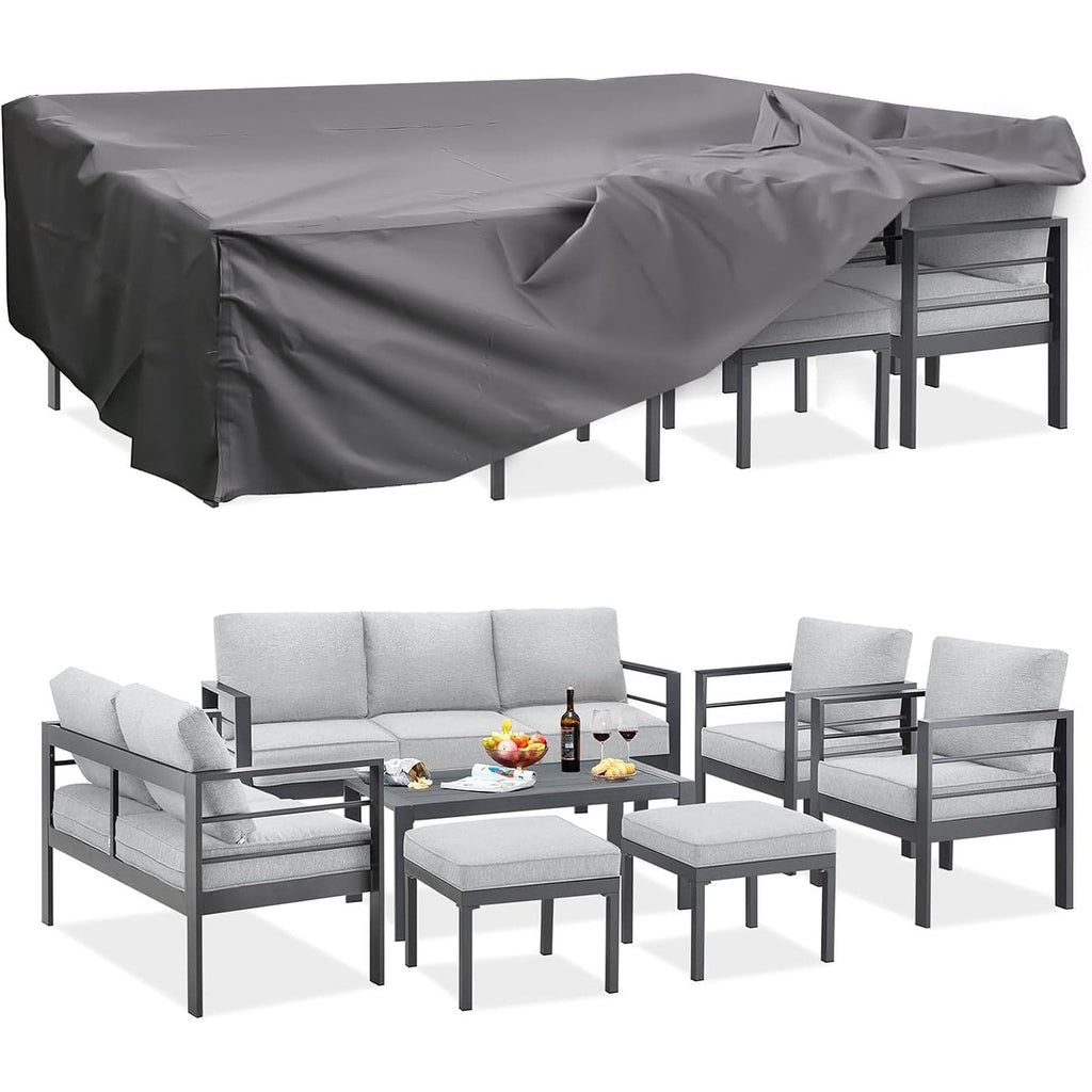 Ensemble de meubles de patio en aluminium AECOJOY 7 pièces Ensemble de conversation d'extérieur