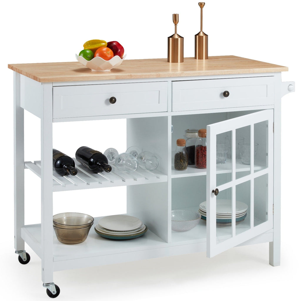 Chariot à roulettes pour îlot de cuisine à micro-ondes AVAWING 42