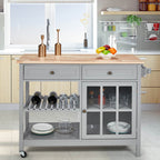 Chariot à roulettes pour îlot de cuisine à micro-ondes AVAWING 42