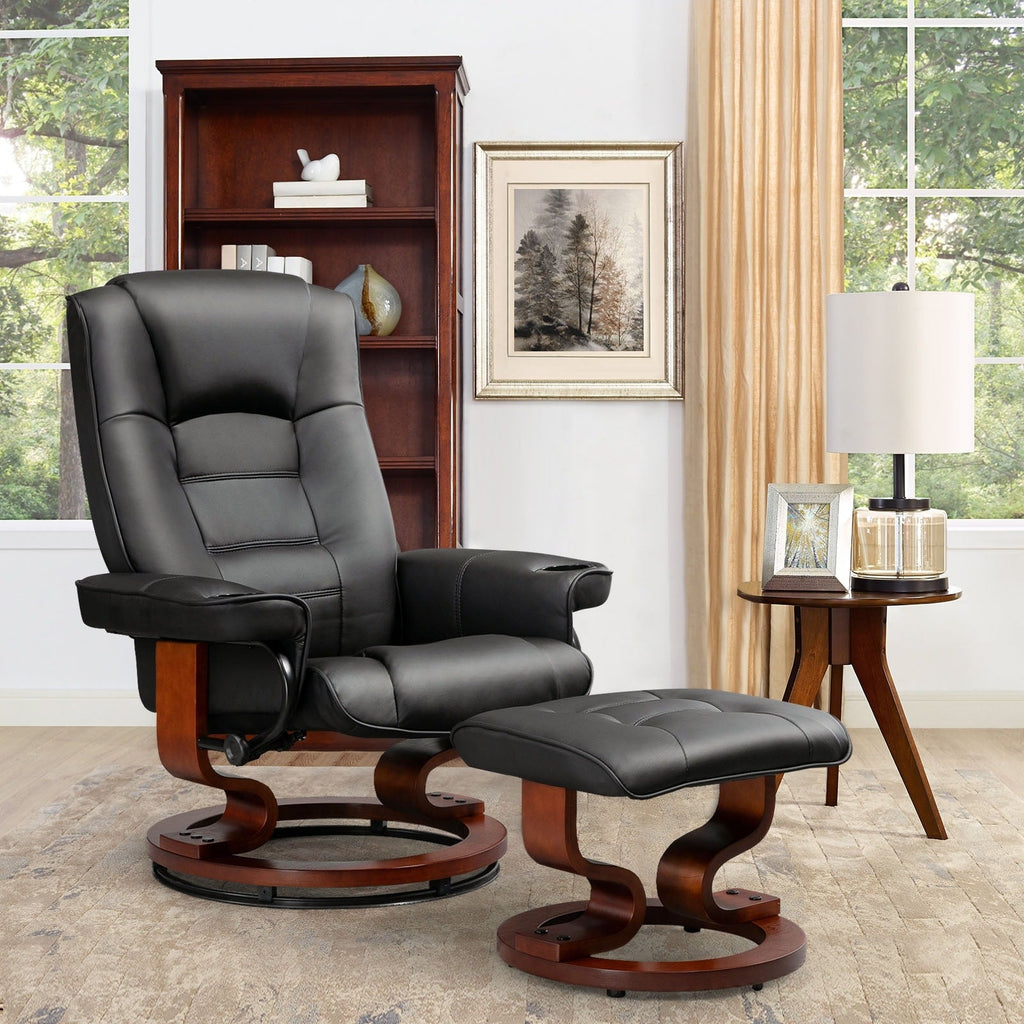 Fauteuil inclinable AVAWING avec ottoman pivotant
