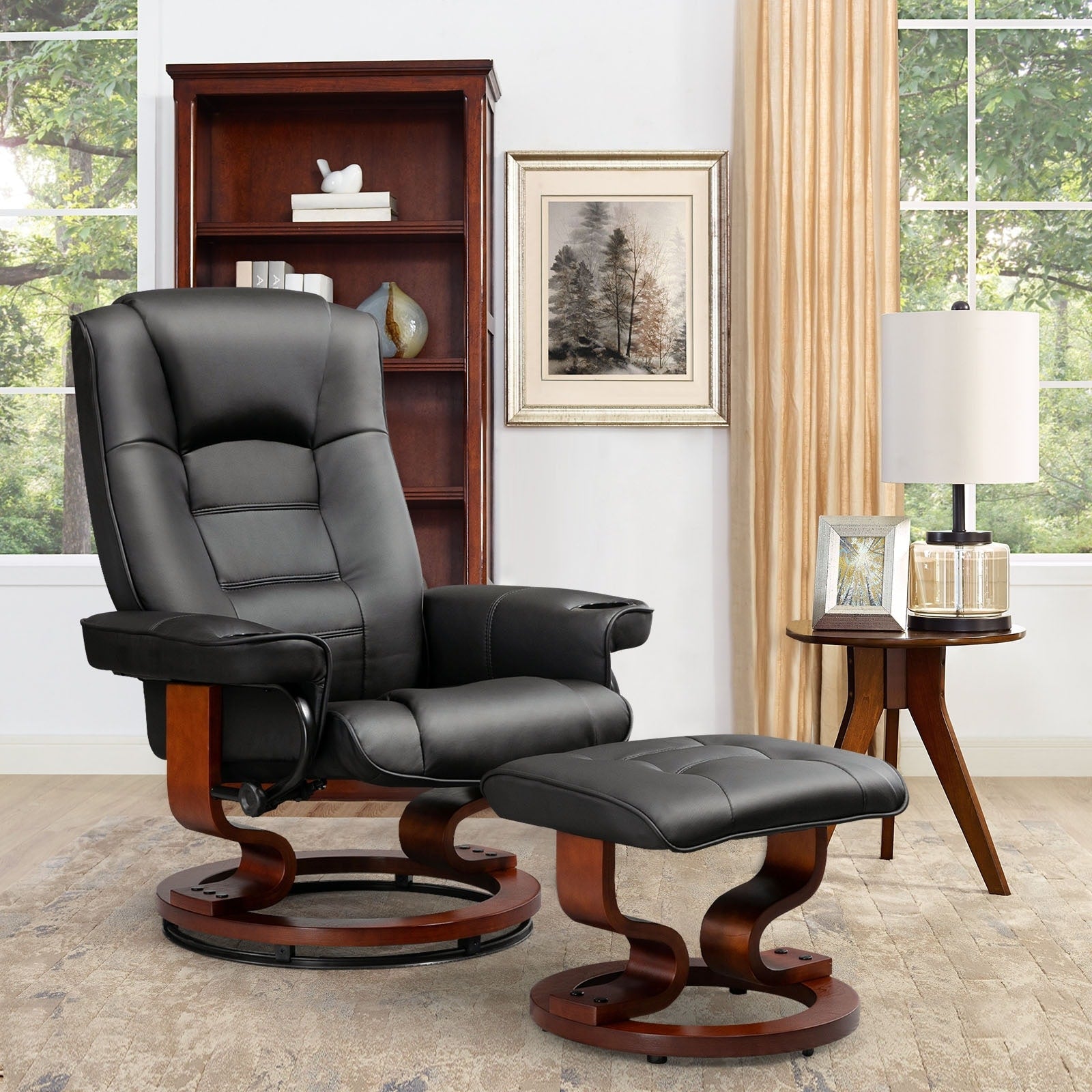 Fauteuil inclinable AVAWING avec ottoman pivotant