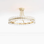 Plafonnier semi-encastré en cristal Elvira à 8 lumières, forme de roue de chariot