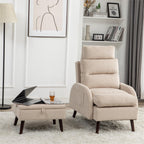 Fauteuil d'appoint HOMYKA avec dossier réglable et pouf de rangement