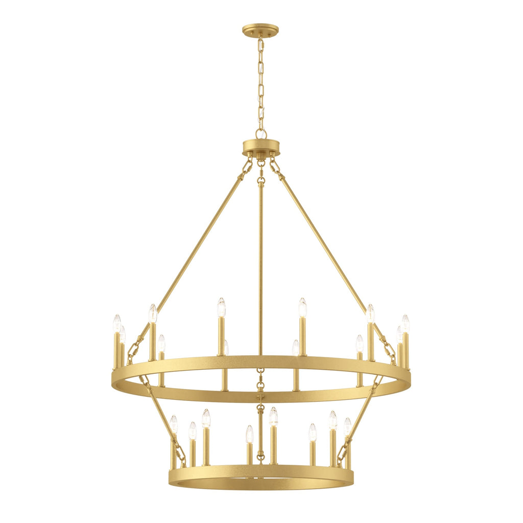 Lustre rond en forme de roue de chariot de style ferme moderne Acroma à 20 lumières de 40 po avec UL