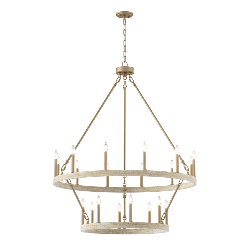Lustre rond en forme de roue de chariot de style ferme moderne Acroma à 20 lumières de 40 po avec UL
