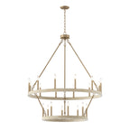 Lustre rond en forme de roue de chariot de style ferme moderne Acroma à 20 lumières de 40 po avec UL