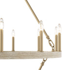 Lustre rond en forme de roue de chariot de style ferme moderne Acroma à 20 lumières de 40 po avec UL