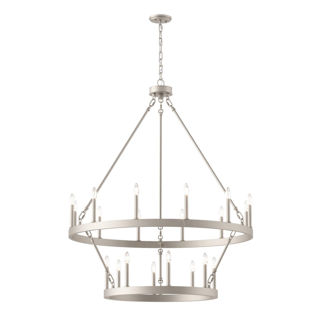 Lustre rond en forme de roue de chariot de style ferme moderne Acroma à 20 lumières de 40 po avec UL