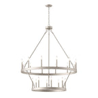 Lustre rond en forme de roue de chariot de style ferme moderne Acroma à 20 lumières de 40 po avec UL