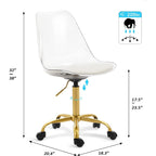 Chaise de bureau pivotante en acrylique à hauteur réglable sans accoudoirs