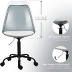 Chaise de bureau pivotante en acrylique à hauteur réglable sans accoudoirs