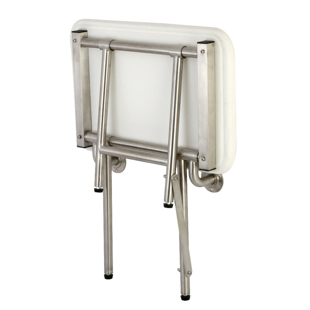Siège de douche mural pliable bariatrique Adascape 22 x 16 avec supports de sol supplémentaires