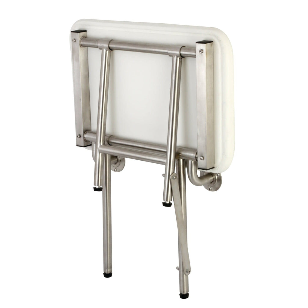 Siège de douche mural pliable bariatrique Adascape 22 x 16 avec supports de sol supplémentaires