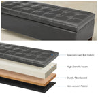 Banc ottoman de rangement en cuir reconstitué Adeco 50