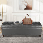 Banc ottoman de rangement en cuir reconstitué Adeco 50