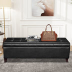 Banc ottoman de rangement en cuir reconstitué Adeco 50