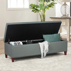 Banc ottoman de rangement en cuir reconstitué Adeco 50