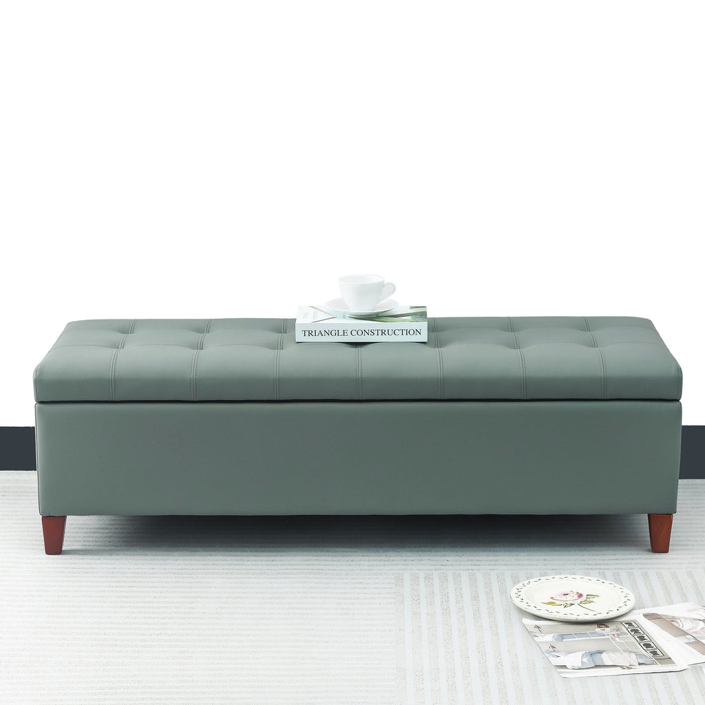 Banc ottoman de rangement en cuir reconstitué Adeco 50