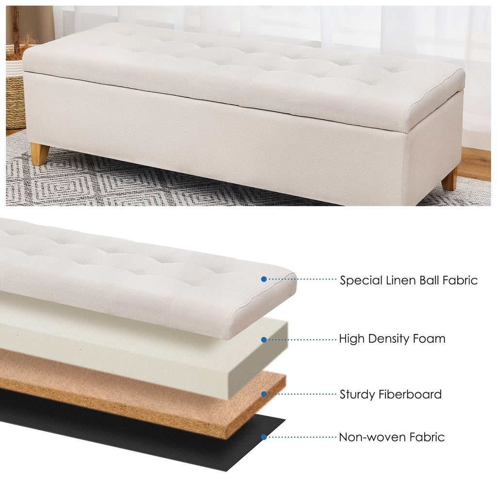 Banc ottoman de rangement en cuir reconstitué Adeco 50