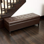 Banc ottoman de rangement en cuir reconstitué Adeco 50