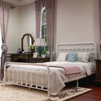 Cadre de lit plateforme en métal vintage simple Alazyhome, montage facile