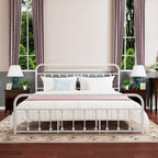 Cadre de lit plateforme en métal vintage simple Alazyhome, montage facile