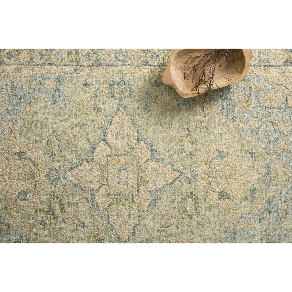 Tapis traditionnel en laine crocheté à la main en mosaïque Alexander Home