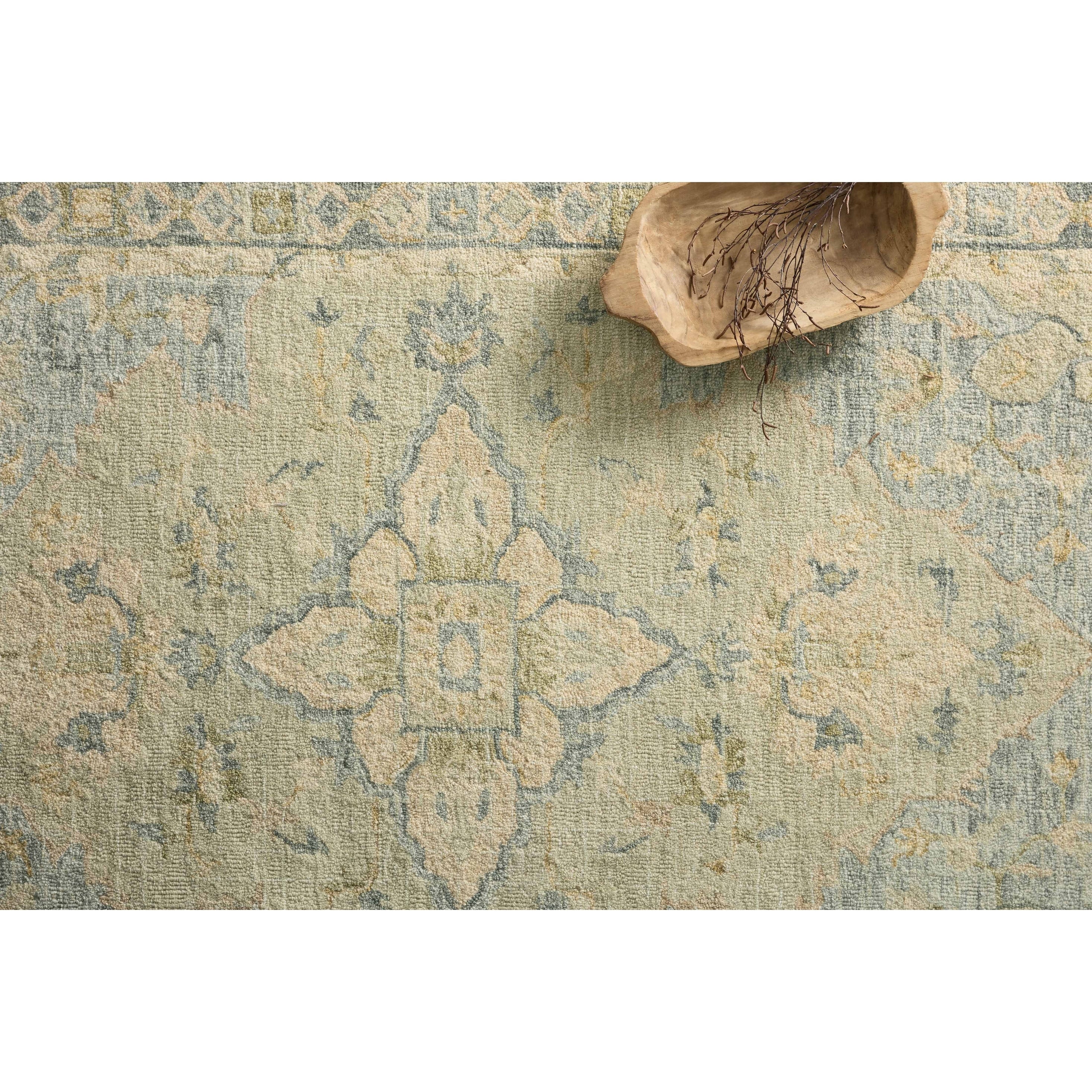 Tapis traditionnel en laine crocheté à la main en mosaïque Alexander Home