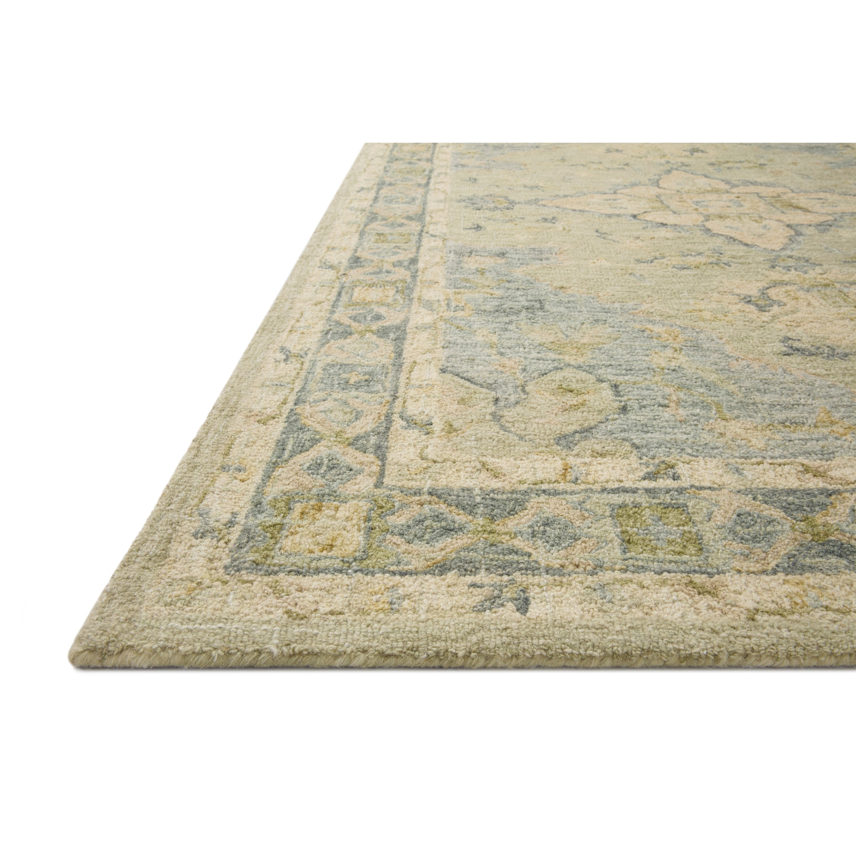 Tapis traditionnel en laine crocheté à la main en mosaïque Alexander Home