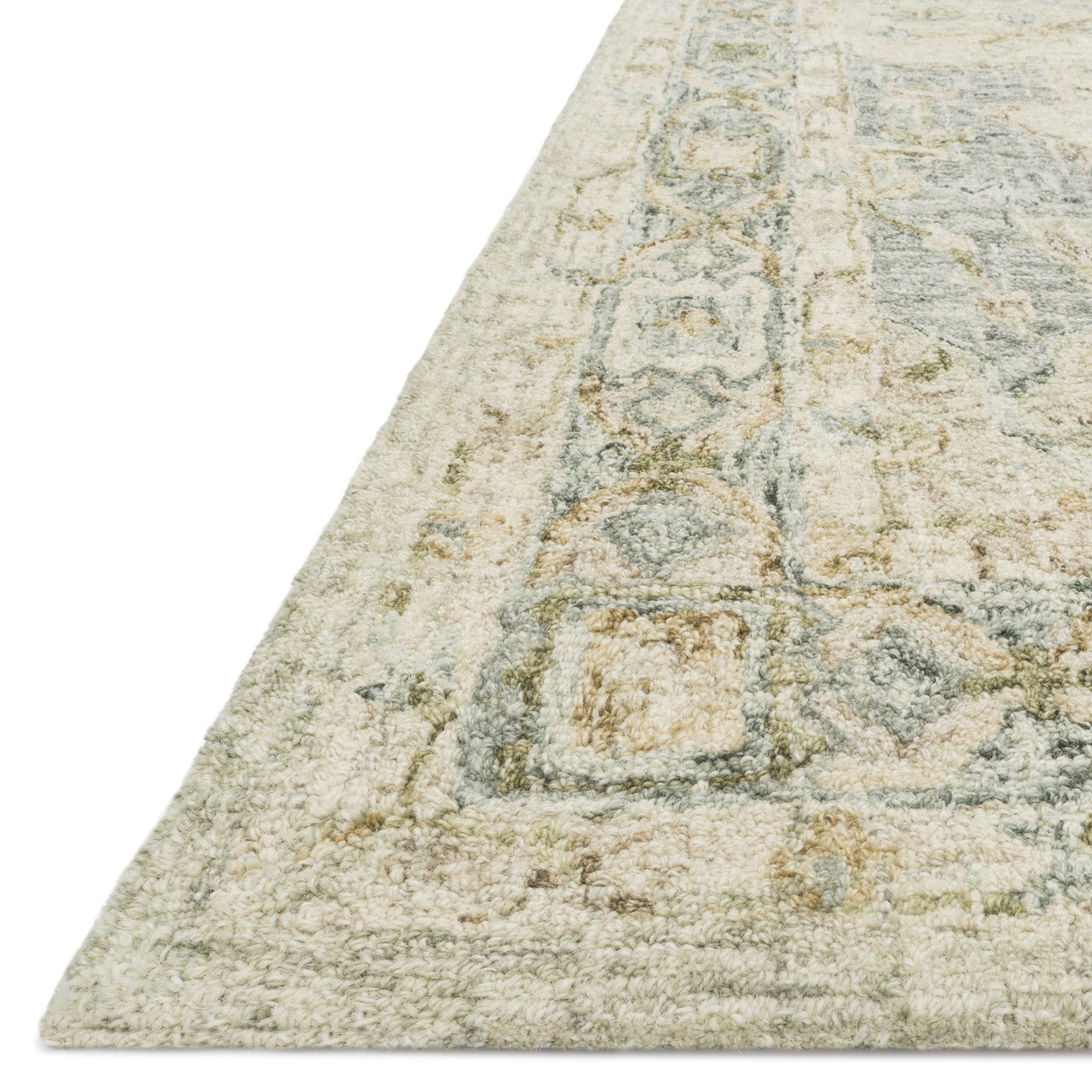 Tapis traditionnel en laine crocheté à la main en mosaïque Alexander Home