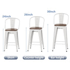 Tabourets de bar de ferme Andeworld, ensemble de 4 tabourets de bar à hauteur de comptoir - Ensemble de 4
