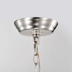 Lustre à abat-jour tambour Anita avec prisme en verre transparent