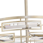 Lustre à abat-jour tambour Anita avec prisme en verre transparent