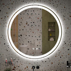 Miroir de courtoisie rond sans cadre, antibuée, éclairé par LED et à intensité variable
