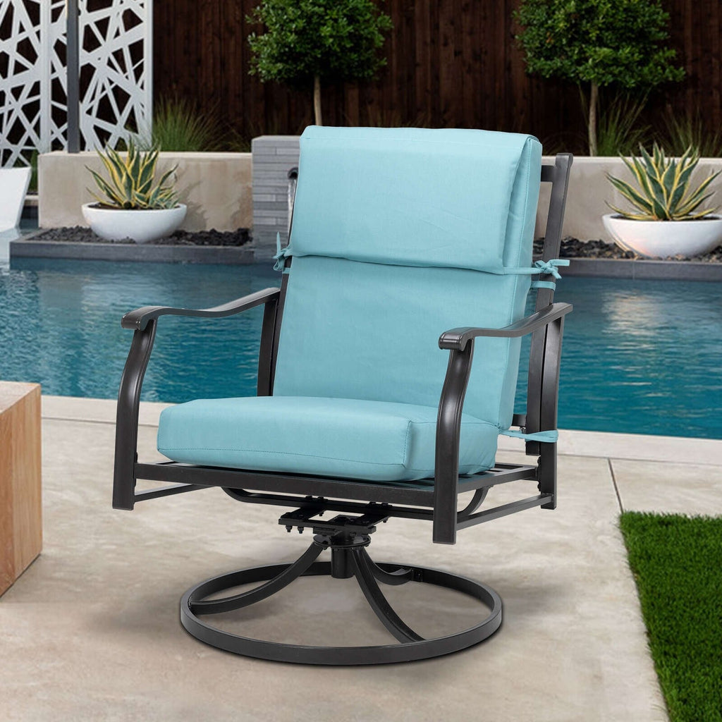 Lot de 4 coussins de chaise à dossier haut Aoodor Patio, 46 ​​x 21 x 4 pouces (coussins uniquement)